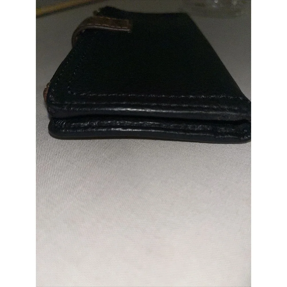 Fossil Leather Wallet Black Brown Clutch Pouch Card Organizer Pebble Bifold - Picture 10 of 11